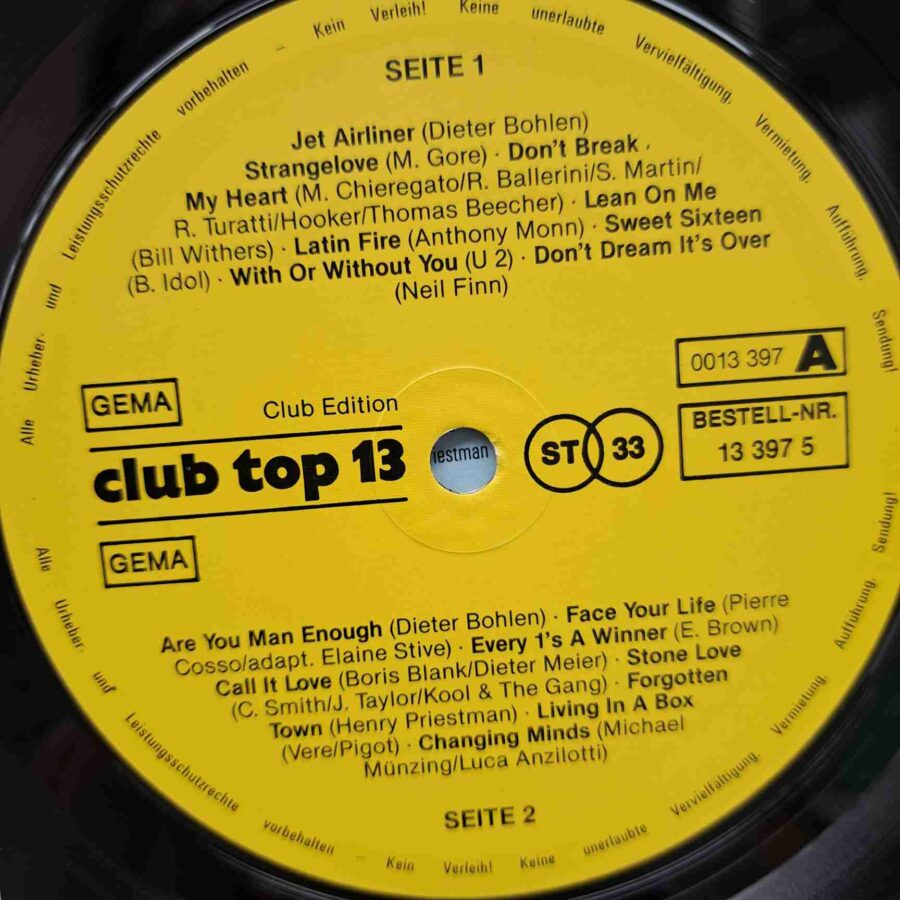 16 Top Hits - Juli/August 1987 - Modern Talking, Depeche Mode, C.C. Catch, Billy Idol - Disc Vinil LP VG+ (lotM) – 13 397 5
