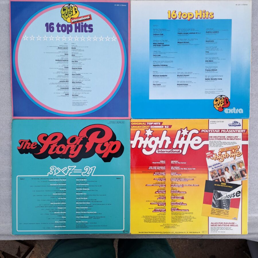 16 top hits club top 13 high life 4 compilati Disc vinil* ? Yazoo - Alice - Falcon - Nena - Culture Club - Boytronic - Status Quo - Genesis - Abba - Inner Circle - Visage