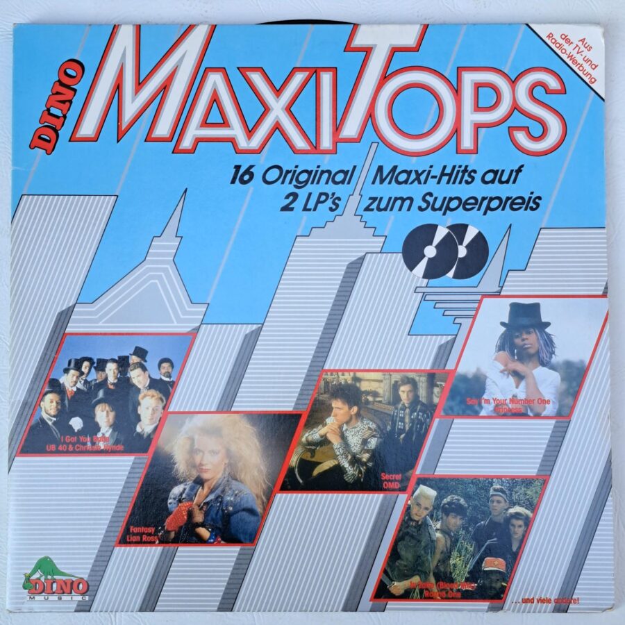 Dino Maxi Tops compilatie Princess Ub40 Sandra Lee Marrow OMD Lian Ross Disc VINIL 2LP VG VG+ (R)