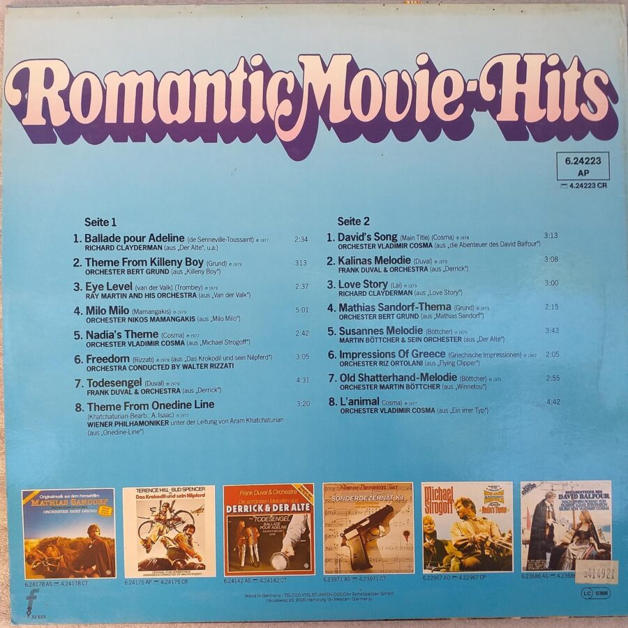 ROMANTIC MOVIE HITS Disc vinil (SNG)