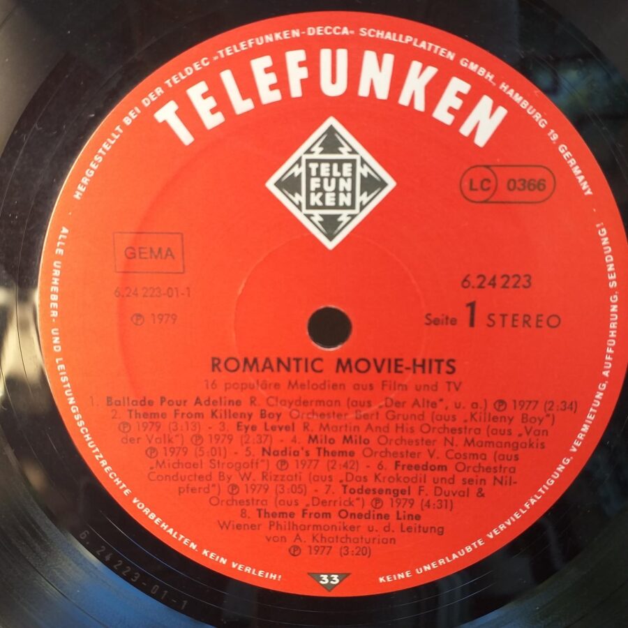 ROMANTIC MOVIE HITS Disc vinil (SNG)