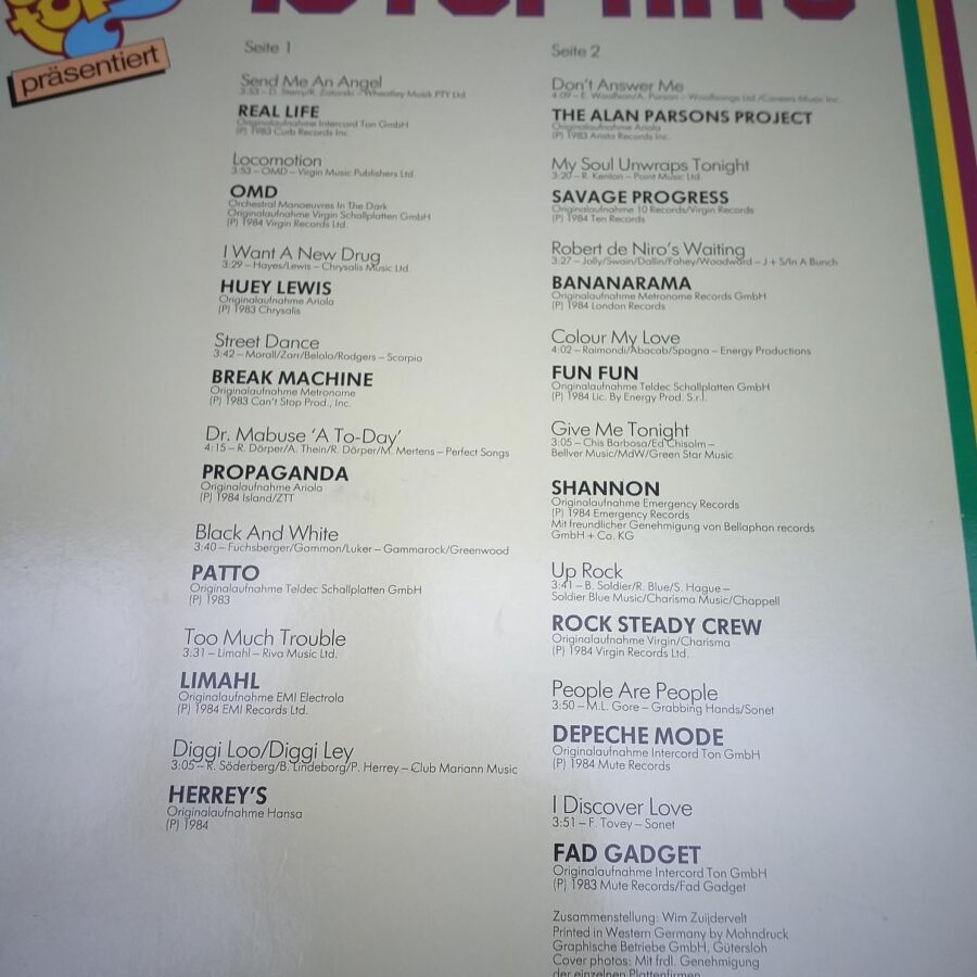 Depeche Mode, Gazebo, Alphaville, Righeira, Trio, Nino DE Angelo, Gazebo, Falco, Baltimora, Sandra, ...Disc VINIL LP (2) VG VG+ Limahl, OMD, Real Life, Fun Fun, Tina Turner, Slade