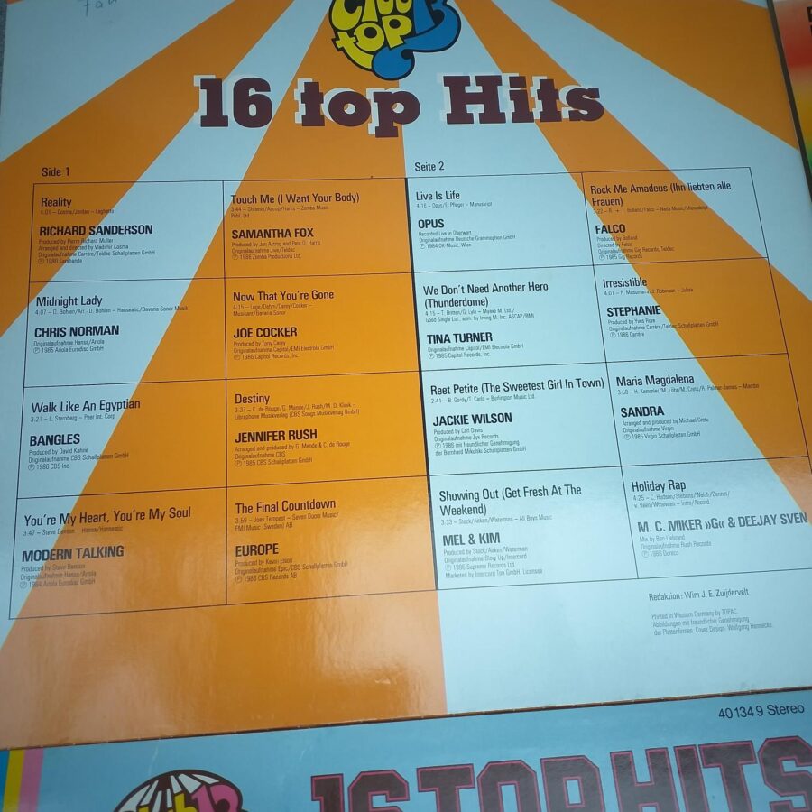 Alphaville - Wham - Ultravox - Talk Talk - Duran Duran - Opus - Europe - Falco - Chris Norman Al Bano .., .Disc VINIL LP VG+ Sandra - Culture Club - Phil Collins - Eddy Grant - A Flock of Seagulls