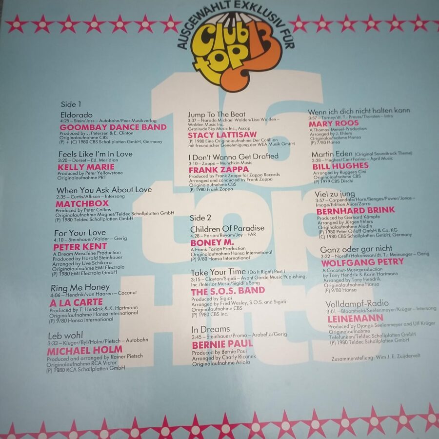 Frank Zappa - Matchbox - Peter Kent .Disc VINIL LP (4) VG+ Goombay Dance Band - Foreigner - Depeche Mode - Boney-M - Status Quo- Arabesque -
