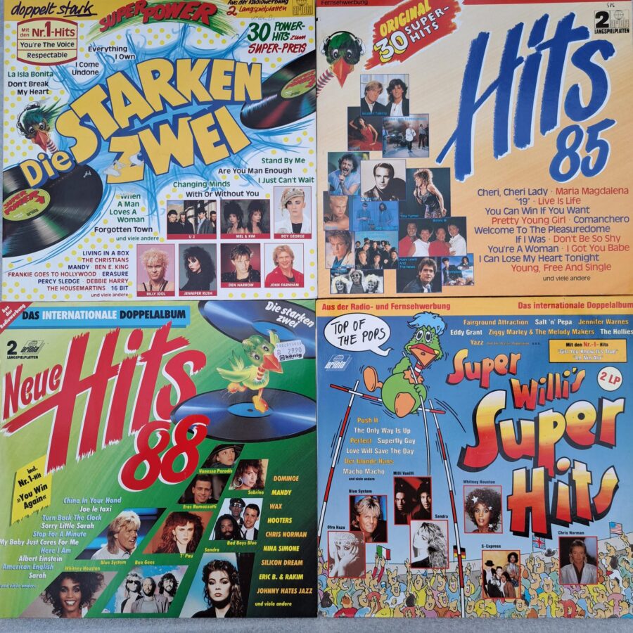 peste 120 melodi 8 discuri Compilatii cu cele mai bune melodi ale anilor 80 Disc VINIL LP VG VG+ (box2:1)