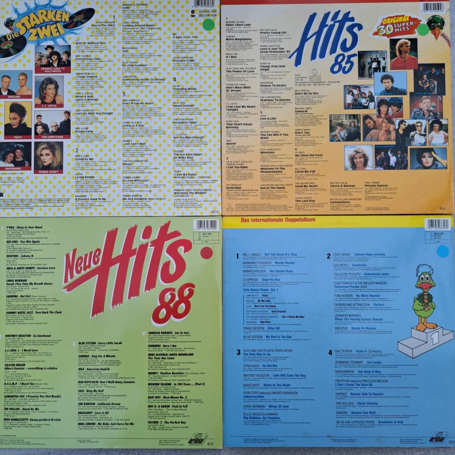 peste 120 melodi 8 discuri Compilatii cu cele mai bune melodi ale anilor 80 Disc VINIL LP VG VG+ (box2:1)