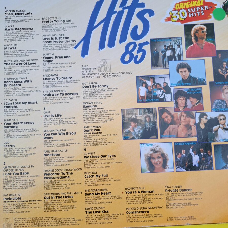 peste 120 melodi 8 discuri Compilatii cu cele mai bune melodi ale anilor 80 Disc VINIL LP VG VG+ (box2:1)