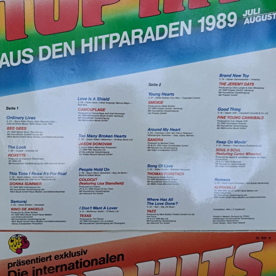 4 compilatii top16 Disc Vinil LP VG+ (lotB1) Sandra - David Hasselhoff - Roxette - Texas - Smokie - Duran Duran - C C Catch - Bad Boys Blue - Alphaville - Enya - Edelweiss - Milli Vanilli - Ice MC - Depache Mode -Tony Carey - Erasure -