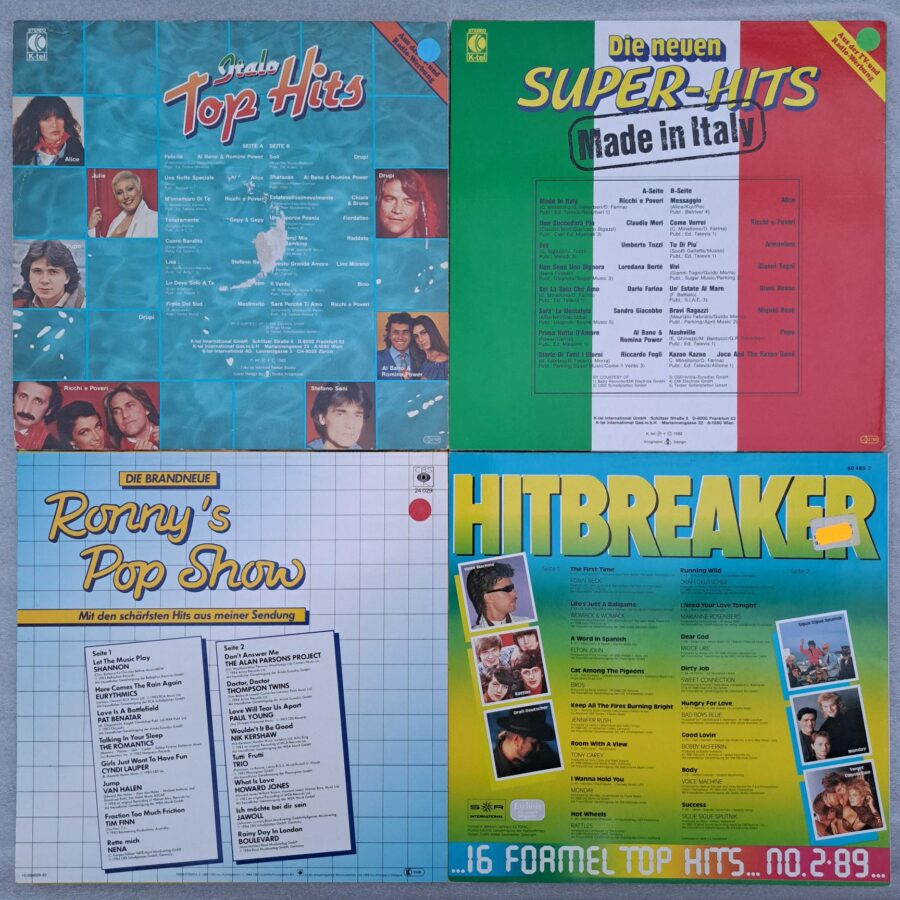 4 Compilatii 2x Italiana - Hitbreaker - Ronny’s Pop Show Disc VINIL LP VG VG+ vg- (box5:6)