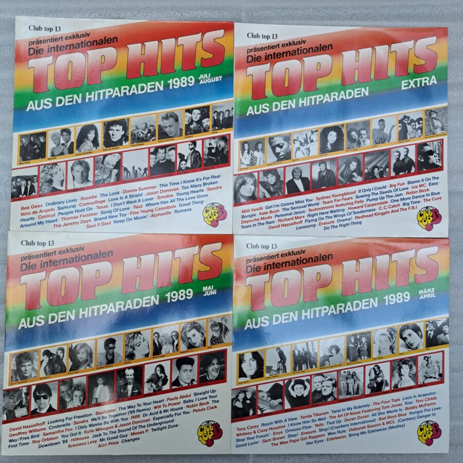4 compilatii top16 Disc Vinil LP VG+ (lotB1) Sandra - David Hasselhoff - Roxette - Texas - Smokie - Duran Duran - C C Catch - Bad Boys Blue - Alphaville - Enya - Edelweiss - Milli Vanilli - Ice MC - Depache Mode -Tony Carey - Erasure -