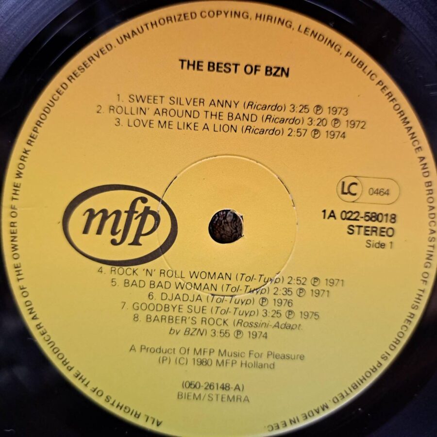 BZN – The Best Of BZN – Disc Vinil LP VG (lotD)