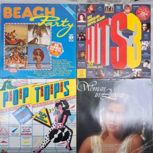 Beach Party 2LP Hits 3 (Das Einmalige Doppel-Album) 2LP Dino Pop Tops 2LP Woman In Love 2 2LP (2) Box 8 Discuri Vinil LP VG VG+ -The Beach Boys, Frankie Ford, Tina Turner, Madonna, Falco, ZZ Top, Billy Ocean, Billy Idol(lotD3)