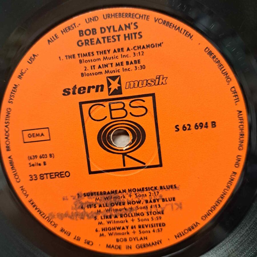Bob Dylan – Bob Dylan's Greatest Hits – Disc Vinil LP VG VG+ (lotF)