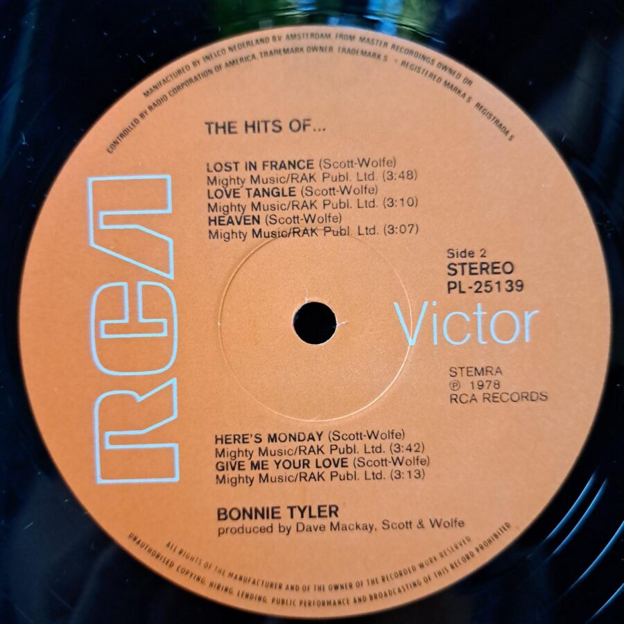 Bonnie Tyler – The Hits Of Bonnie Tyler – Disc Vinil LP VG VG+ (lotC)