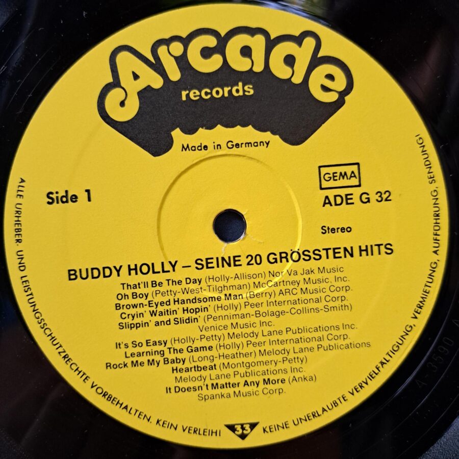 Buddy Holly – Seine 20 Grössten Hits – Disc Vinil LP VG VG+ (lotC)