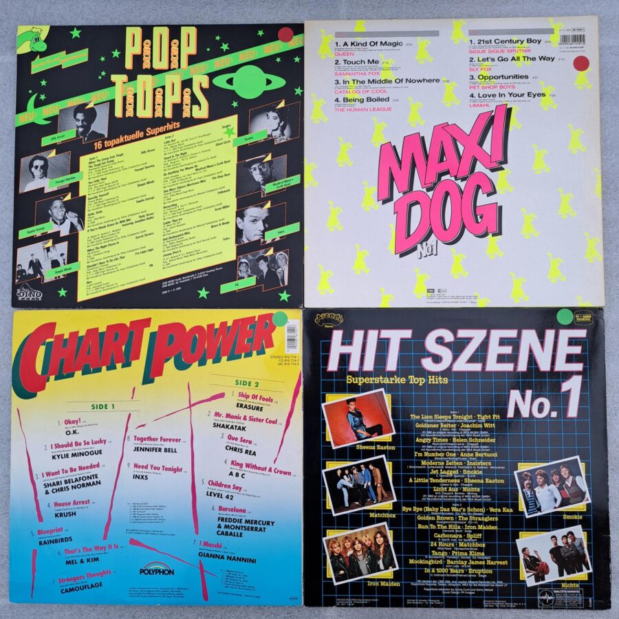 Queen, Samantha Fox, Pet Shop Boys, Jeannie, Sandra, Simple Minds, Chris Rea, ABC- 4 COMPILAȚII Discuri VINIL LP VG VG+ (lot1:2)