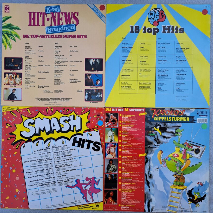 Spliff, U2, Modern Talking, Depeche Mode, Yello, Rainbird- 4 COMPILAȚII Discuri VINIL LP VG, VG VG+, VG+ (lot1:3)