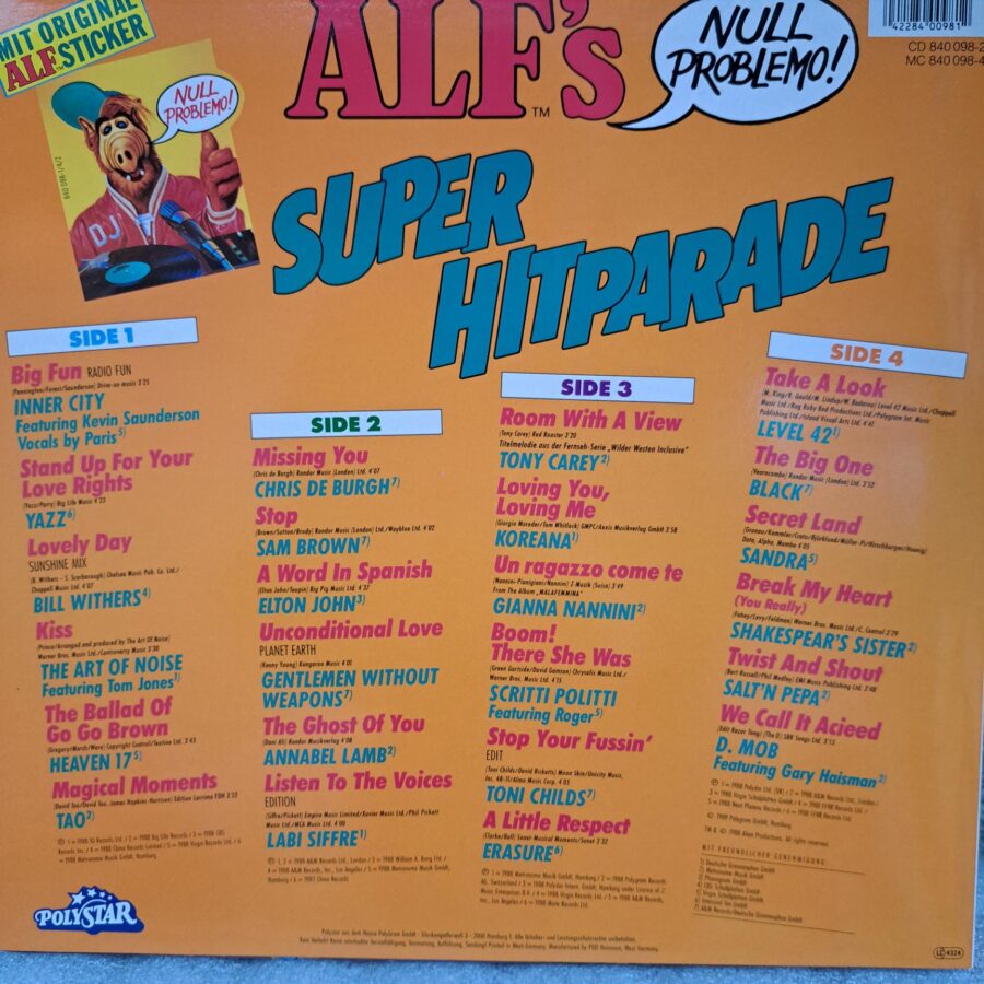 Camouflage - Blue System - Technotronic - The Cure - Fancy - Sade - Bross - Depeche Mode : Disc VINIL LP VG+ (box8:6) 4 compilatii muzica anilor 80 cele mai bune hituri toate duble 8 discuri hits on the air - ALF"s - Smash Hits
