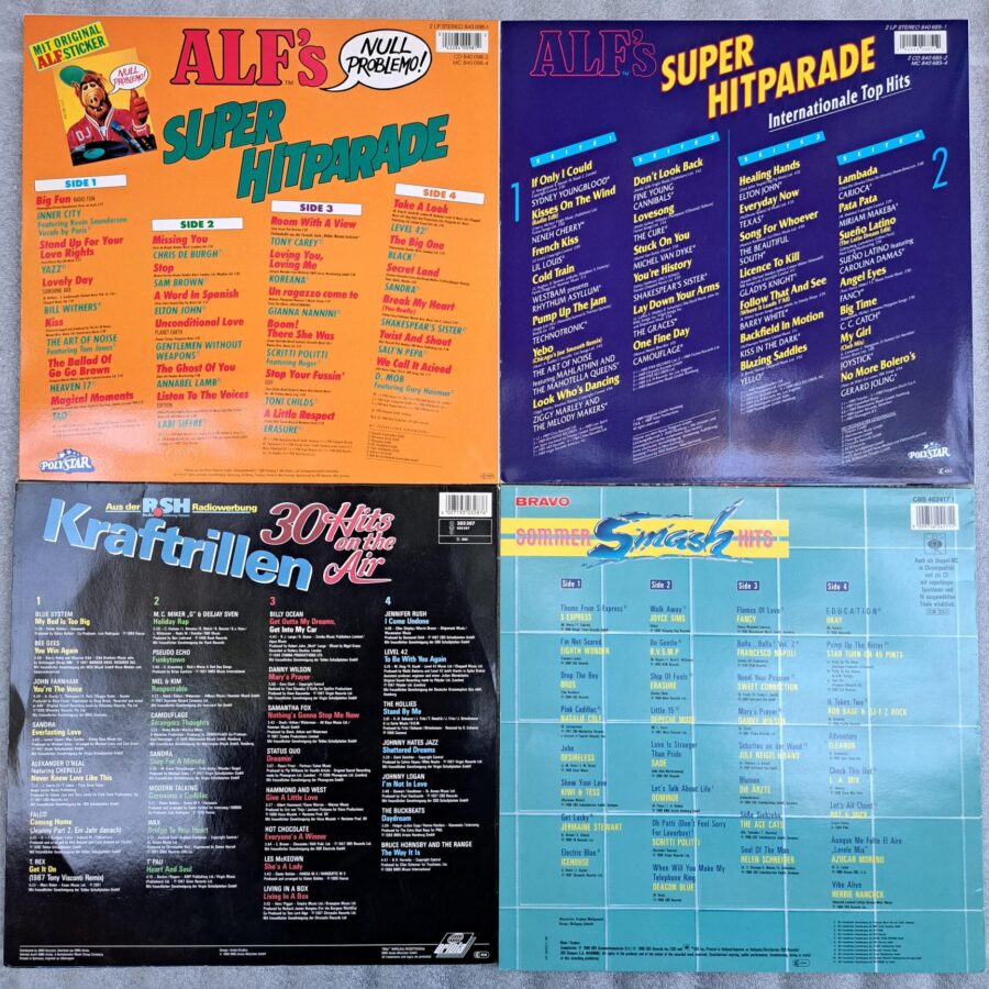 Camouflage - Blue System - Technotronic - The Cure - Fancy - Sade - Bross - Depeche Mode : Disc VINIL LP VG+ (box8:6) 4 compilatii muzica anilor 80 cele mai bune hituri toate duble 8 discuri hits on the air - ALF"s - Smash Hits