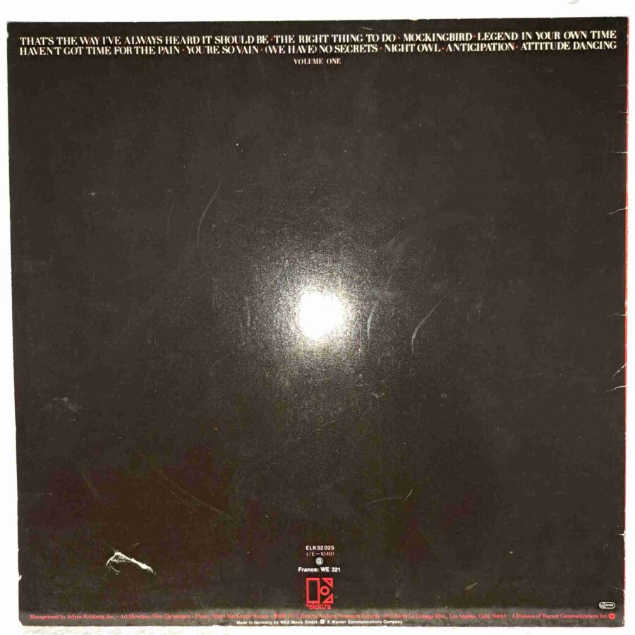 Carly Simon – The Best Of Carly Simon - Disc Vinil LP VG+ (lotM)