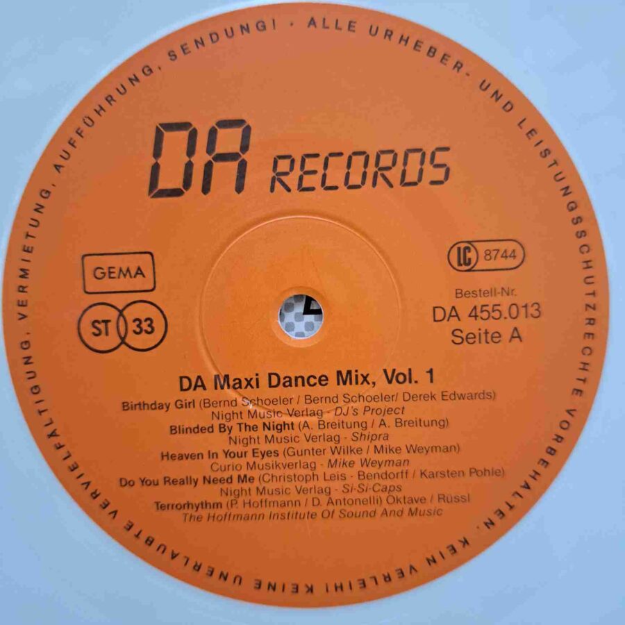 DA Maxi Dance Mix Vol. 1 - DJ's Project, Amati, Sarah Jeen, Si-Si-Caps, Shipra – Disc Vinil LP EX