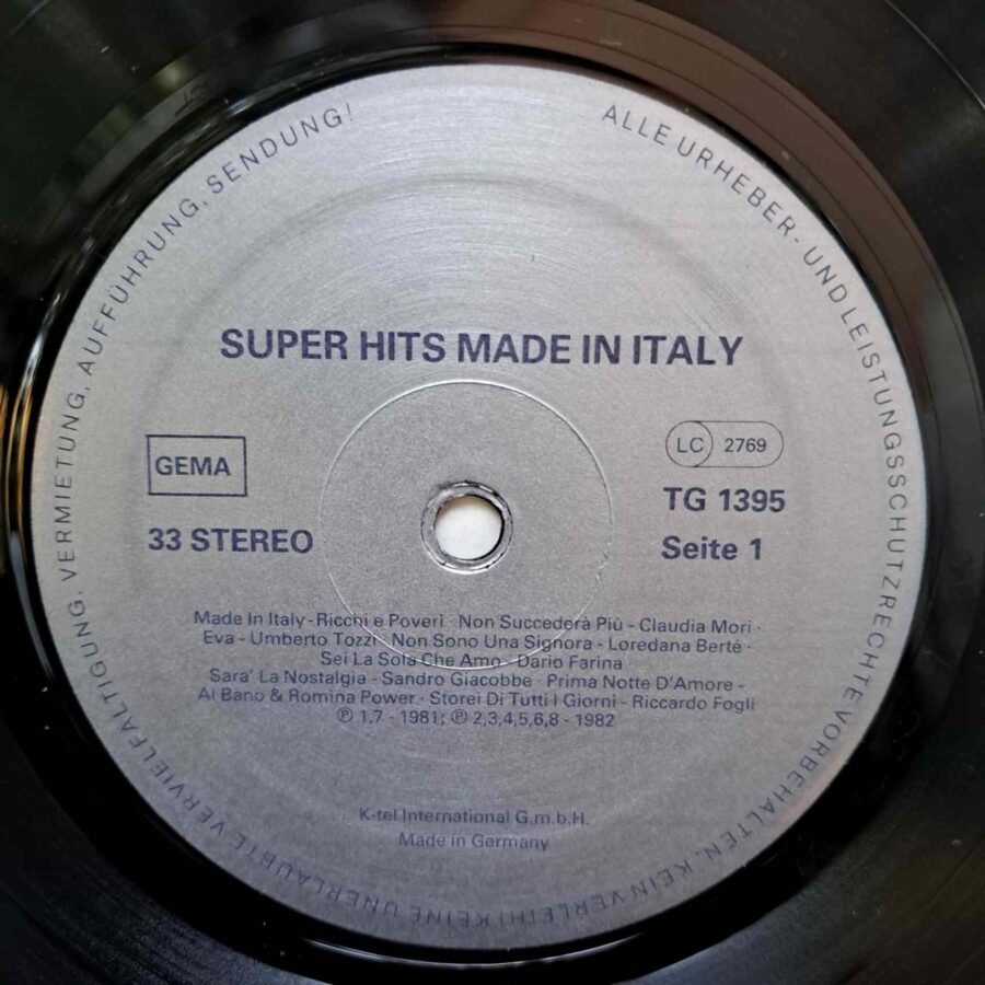 Die Neuen Super-Hits - Made In Italy – Disc Vinil LP VG+ (lotI) - Ricchi E Poveri, Loredana Berté, Umberto Tozzi, Giuni Russo, Armonium