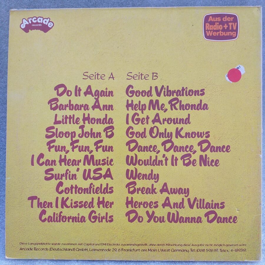The Beach Boys 20 Greatest Hits Disc VINIL LP VG+