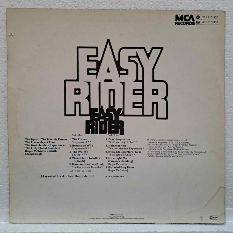 Easy Rider (Music From The Motion Picture) - Steppenwolf, Smith, Roger McGuinn, The Jimi Hendrix Experience – Disc Vinil LP VG+ (lotF)