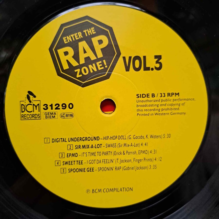 Enter The Rap Zone! Vol. 3 – Disc Vinil LP VG+ (lotG) - Dizzy Dee, UTFO, Spoonie Gee, Sweet Tee