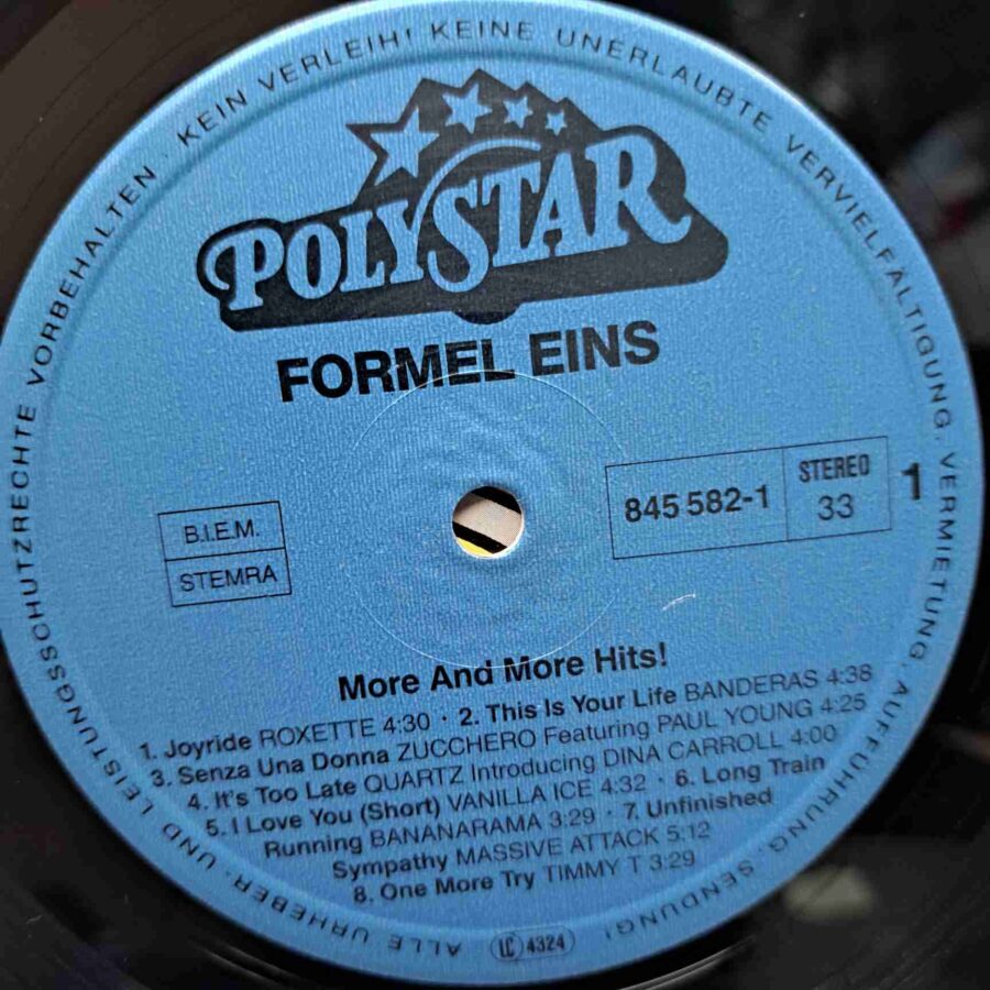 Formel Eins - More And More Hits! - Scorpions, Roxette, Snap, Bananarama, Ice MC - Disc Vinil LP NM