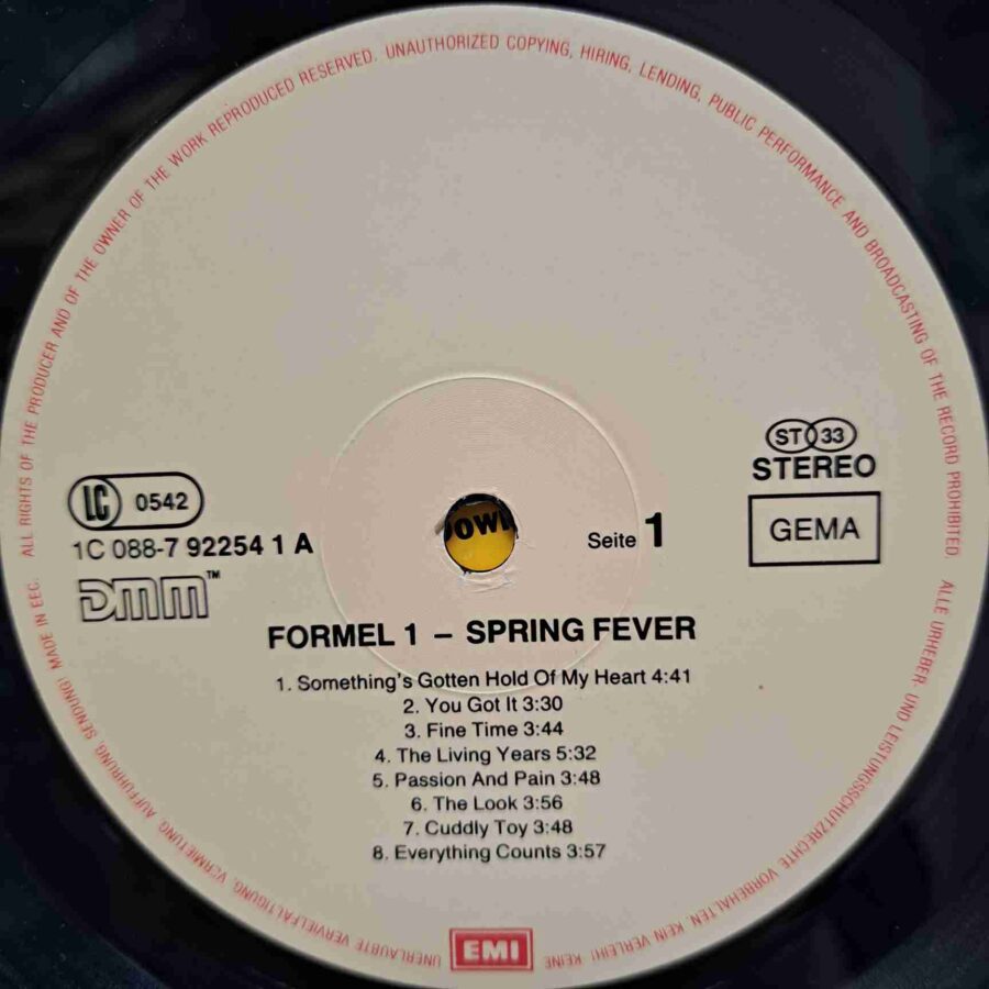 Formel Eins - Spring Fever – Roxette, Depeche Mode, Paula Abdul, Kim Wilde - Disc Vinil LP VG+ (lotM)