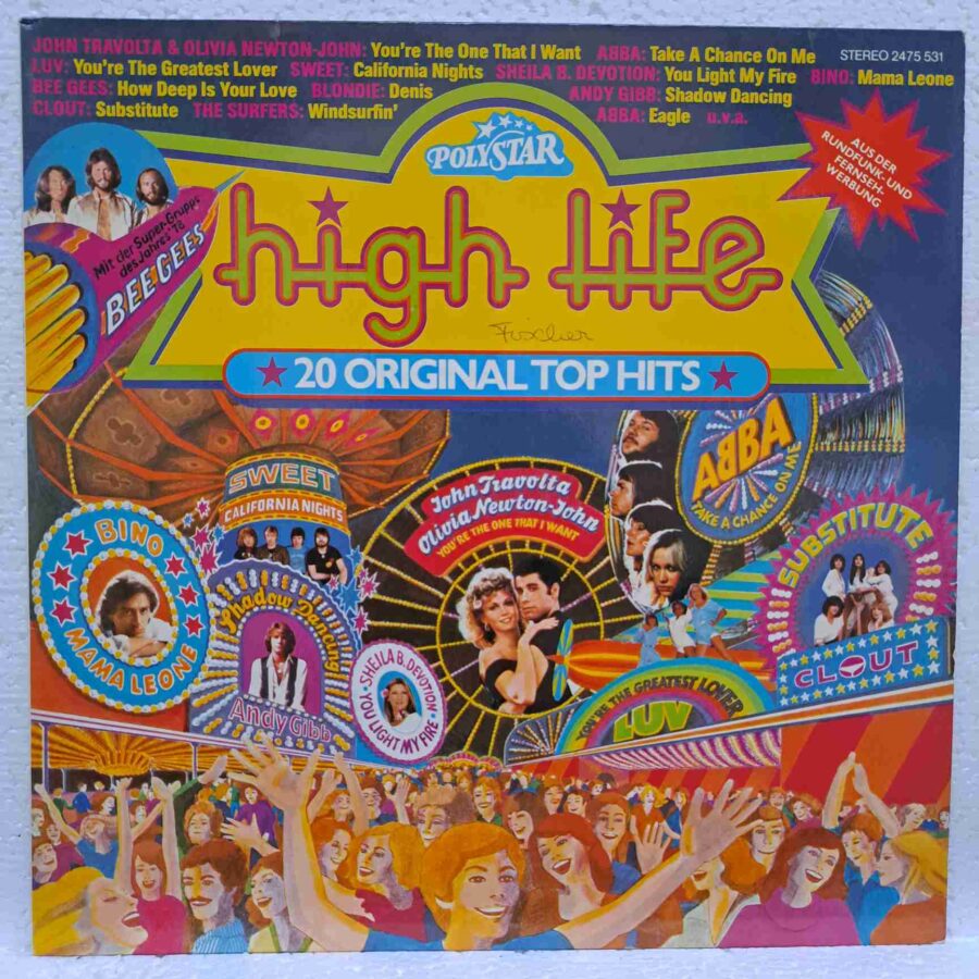 High Life - 20 Original Top Hits – Disc Vinil LP VG VG+ (lotR) - ABBA, Bee Gees, Status Quo, Clout, Genesis - 2475 531