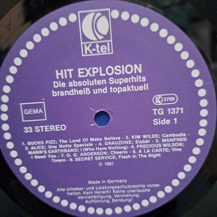 Hit Explosion – Disc Vinil LP VG+ (lotI) - Smokie, Goombay Dance Band, Manfred Mann's Earthband, Ricchi E Poveri Aneka