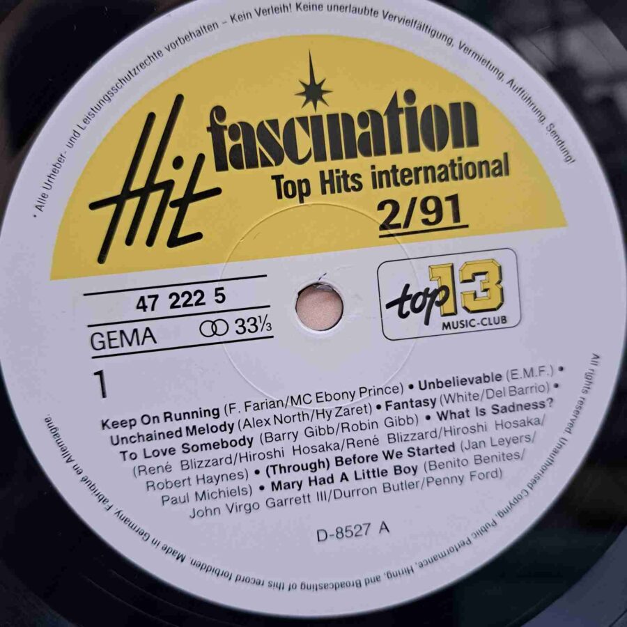 Hit Fascination 2/91 - Elton John, Black Box, Dr. Alban, Innocence - Disc Vinil LP EX
