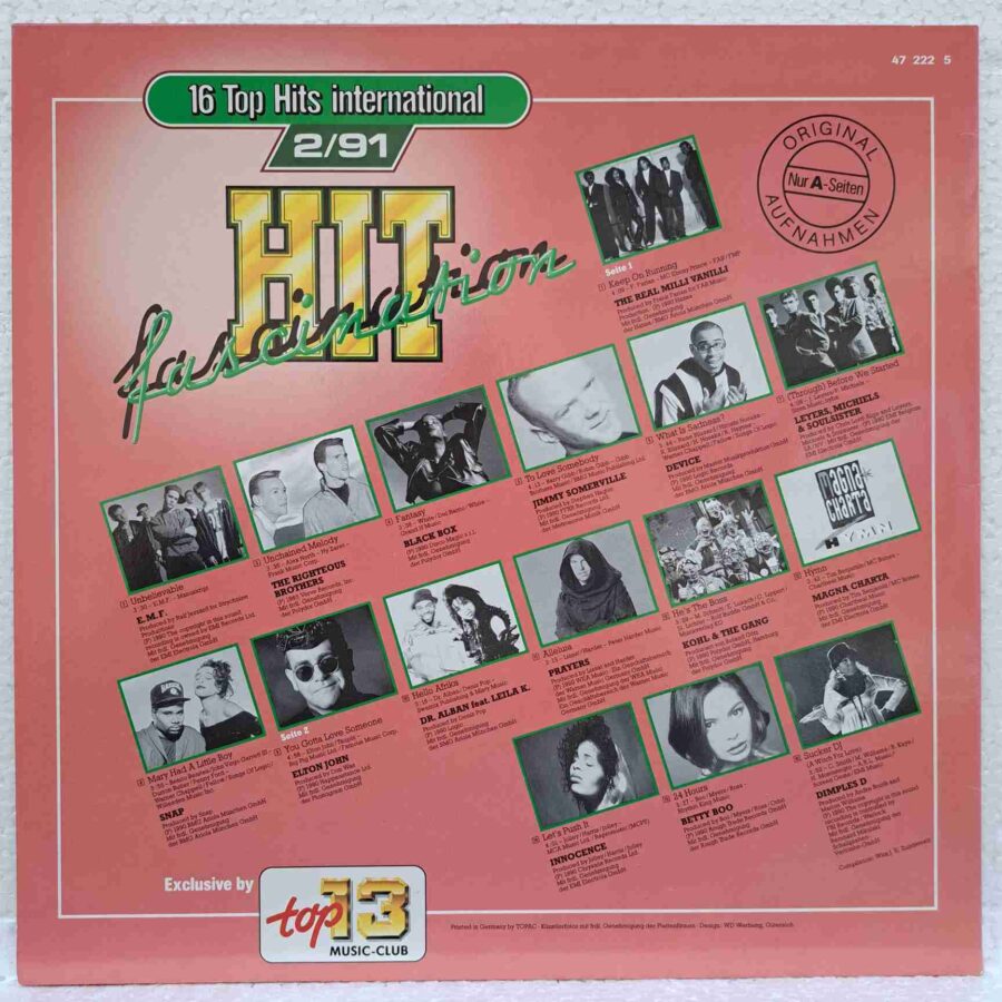 Hit Fascination 2/91 - Elton John, Black Box, Dr. Alban, Innocence - Disc Vinil LP EX
