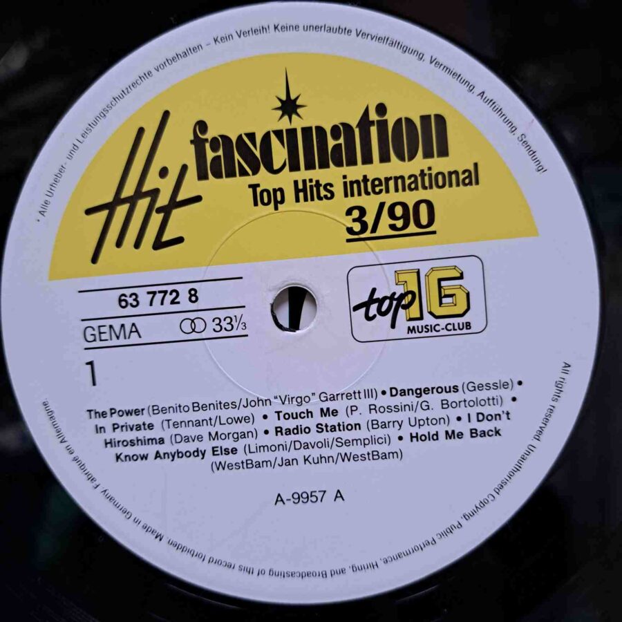 Hit Fascination 3 90 (1) Hit Fascination 3/90 - Disc Vinil LP EX Roxette, Blue System, Jam Tronik, Tina Turner, Liza Minnelli