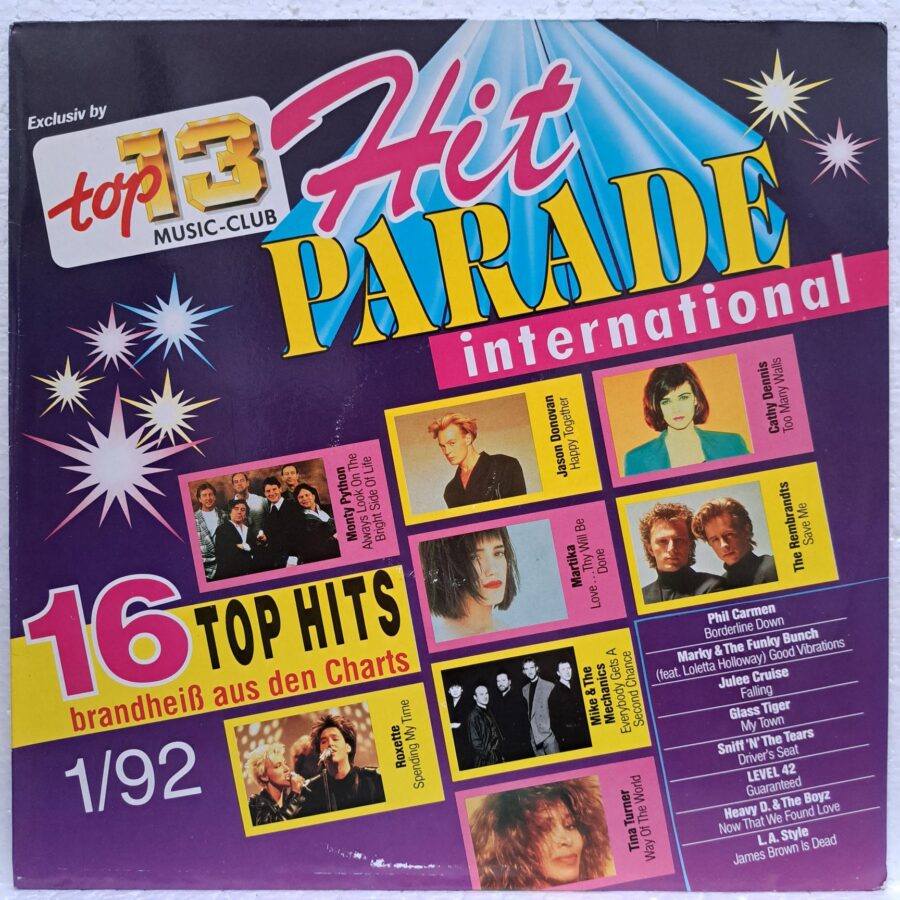 Hit International 1/92 Disc VINIL LP VG+ Monty Python, Phil Carmen, Mike & The Mechanics, Jason Donovan, Roxette, Julee Cruisem, The Rembrandts ...