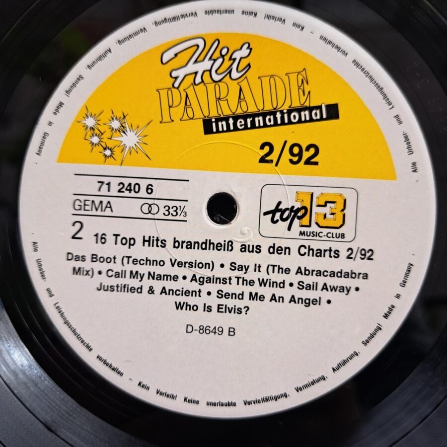 Hit International 2/92 Army Of Lovers – U96 – OMD – U96 – The KLF – Snap! …. Disc VINIL LP VG+ (box7)