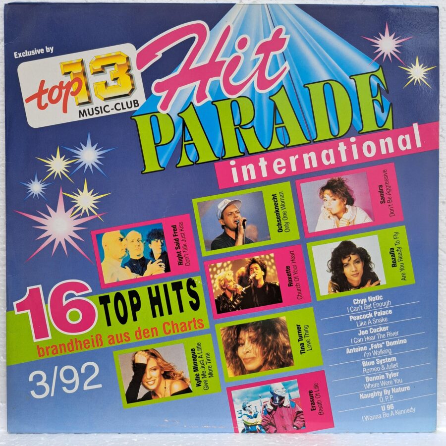 Hit International 3/92 Disc VINIL LP VG+ Right Said Fred, Roxette, Sandra, Chyp-Notic, Bonnie Tyler, U96, Erasure, Blue System, Kylie Minogue, Tina Turner ...