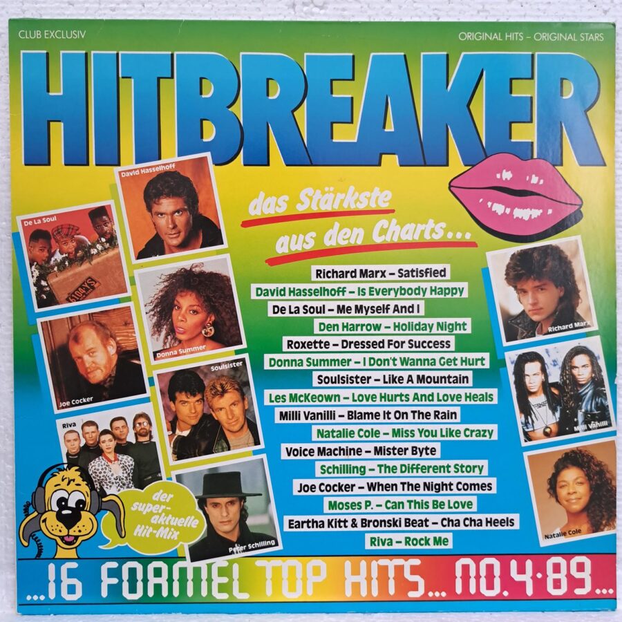 Roxette, Donna Summer, - Hitbreaker 4 '89 - 16 Formel Top Hits Disc VINIL VG VG+ David Hasselhoff, Riva, Richard Marx, Joe Cocker...