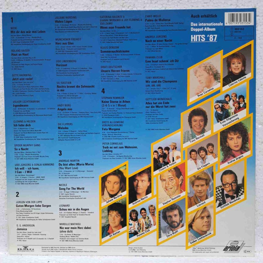 Hits '87 – Andy Borg, Nicki, G. G. Anderson, Andreas Martin, Chris Wolff – Disc Vinil 2LP VG+ (lotI) - 303 153