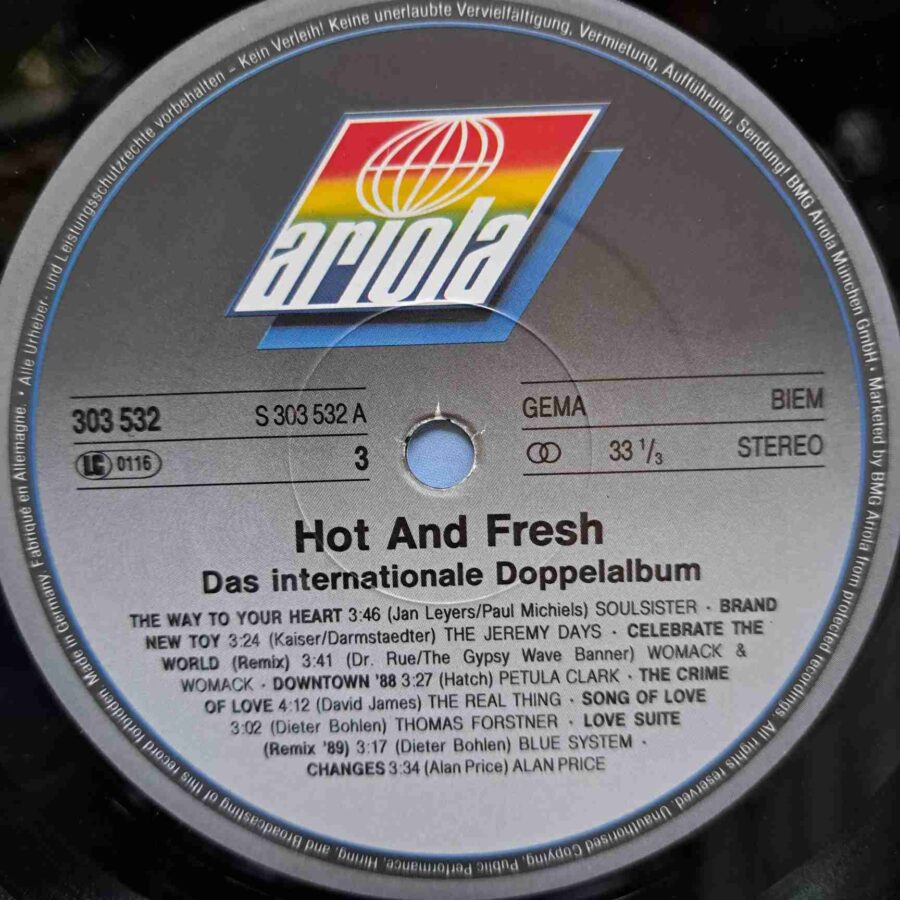 Hot And Fresh – Bad Boys Blue, C.C. Catch, Vaya Con Dios, Nino De Angelo, David Hasselhoff – Disc Vinil 2LP VG VG+ (lotH) - 303 533