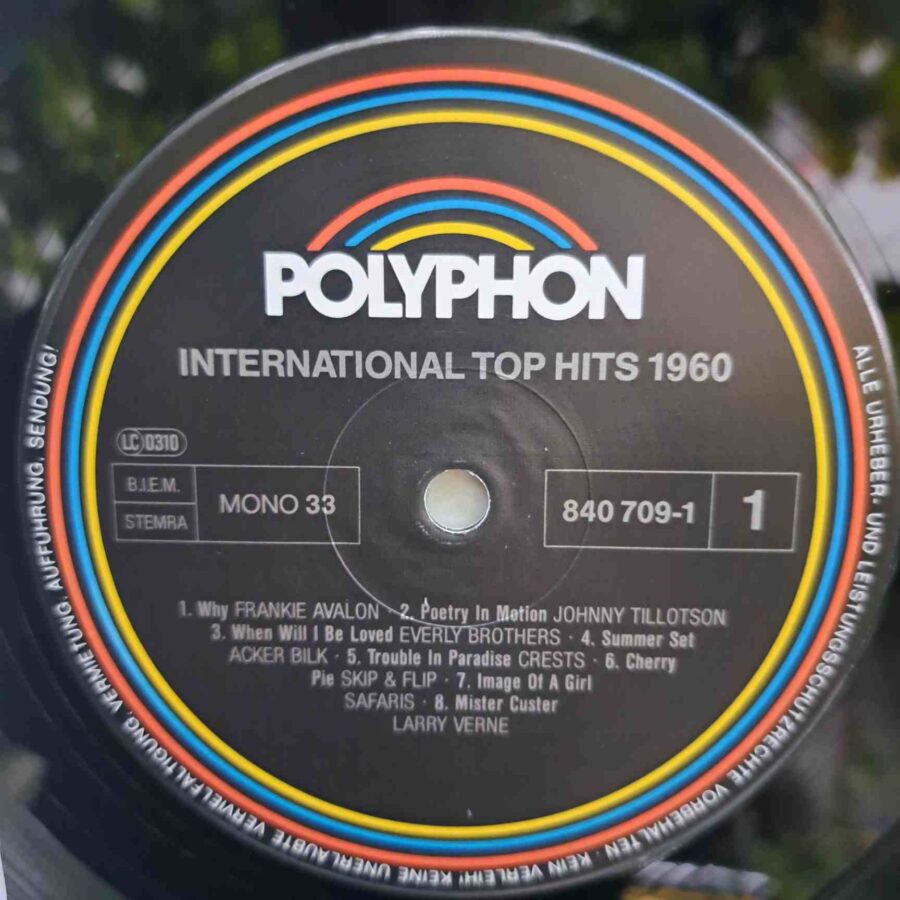 International Top Hits 1960 – Disc Vinil LP VG+ (lotG) - Frankie Avalon, Everly Brothers, Marty Wilde, Toni Fisher, Jimmy Jones
