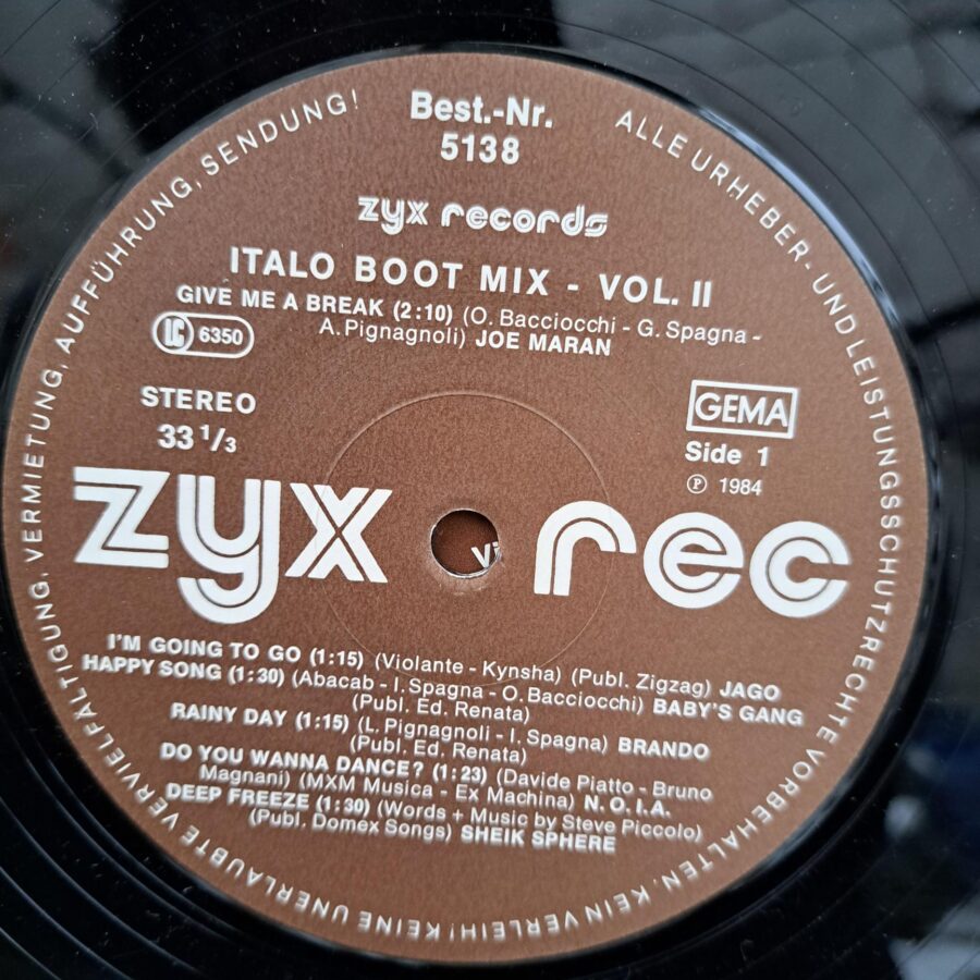 Italo Boot Mix Vol. 2 Disc VINIL LP VG