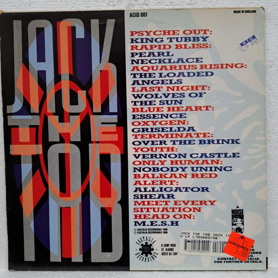 Jack The Tab – Acid Tablets Volume One Disc VINIL LP VG VG+