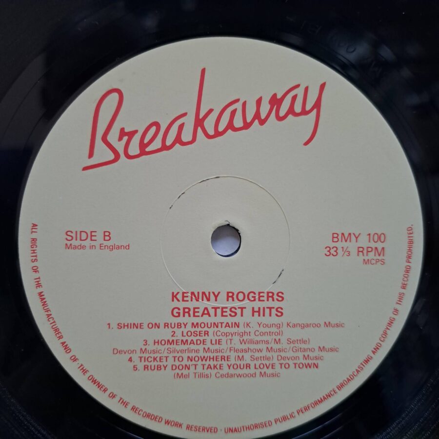 Kenny Rogers – Greatest Hits – Disc Vinil LP VG+ (lotD) UK