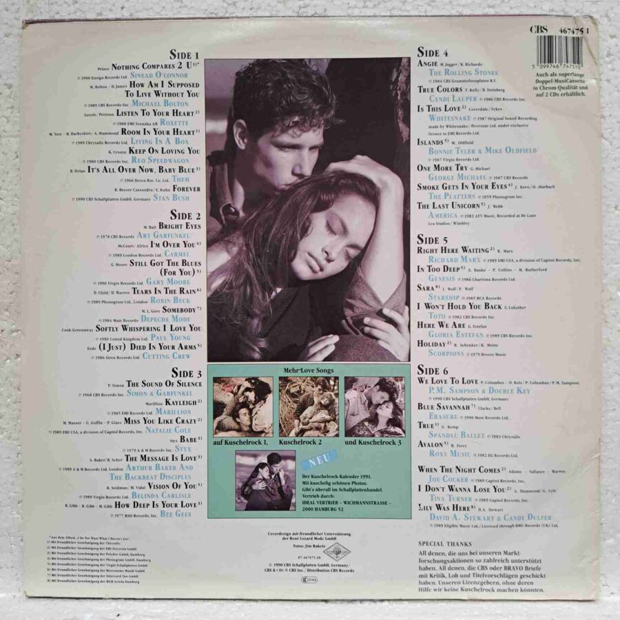 Kuschelrock 4 (3) Kuschelrock 4 – Disc Vinil 3LP EX – Roxette, Michael Bolton, Sinead O’Connor, Gary Moore, Simon & Garfunkel, Styx, Marillion, Depeche Mode, Robin Beck – Disc Vinil LP