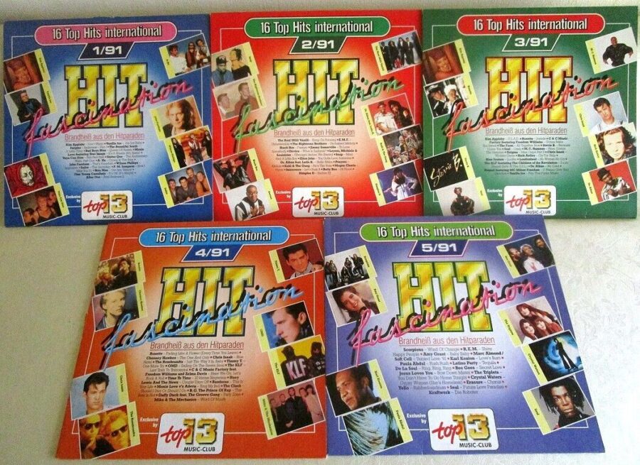 LOT 5 DISC Vinil LP VG VG+ Hit Fascination 1/91, 2/91, 3/91, 4/91, 5/91 Vanilla Ice, Bad Boys Blue, Roxette, The KLF, Scorpions, Status Quo, Blue System