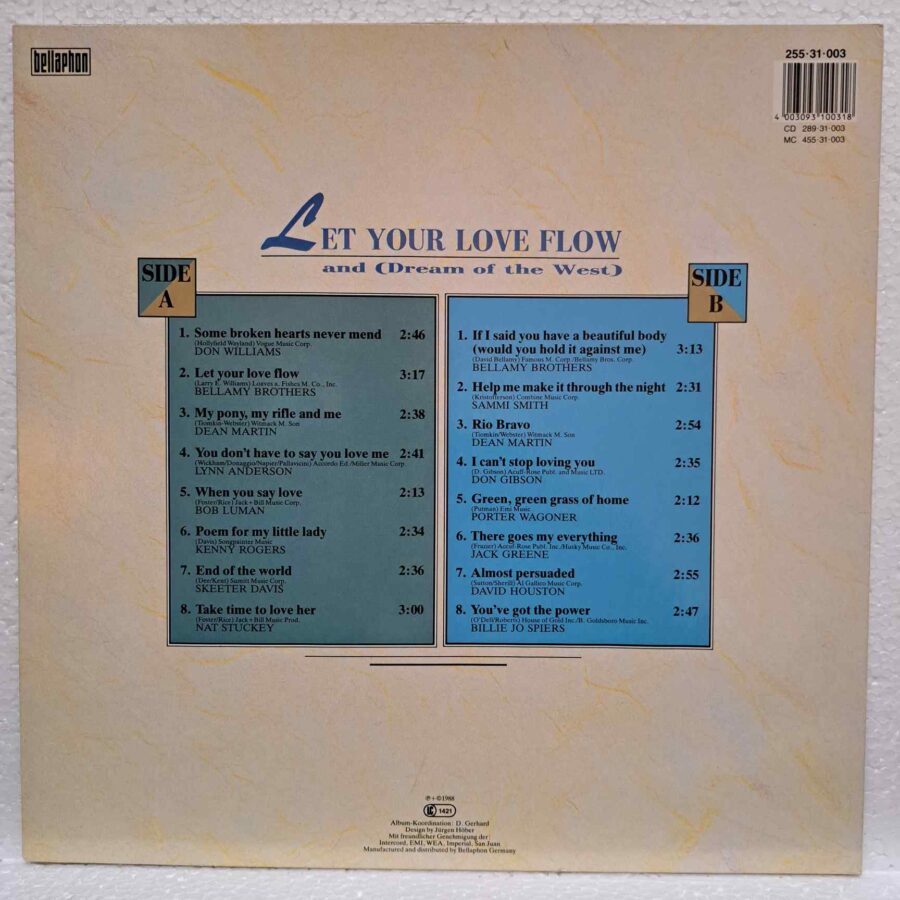 Let Your Love Flow And (Dream Of The West) – Disc Vinil LP VG+ (lotG) - Don Williams, Bob Luman, Kenny Rogers, Jack Greene, David Houston
