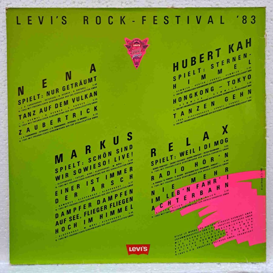 Levi's Rock-Festival '83 - Nena, Markus, Hubert Kah, Relax - Disc Vinil LP VG+ (lotM)